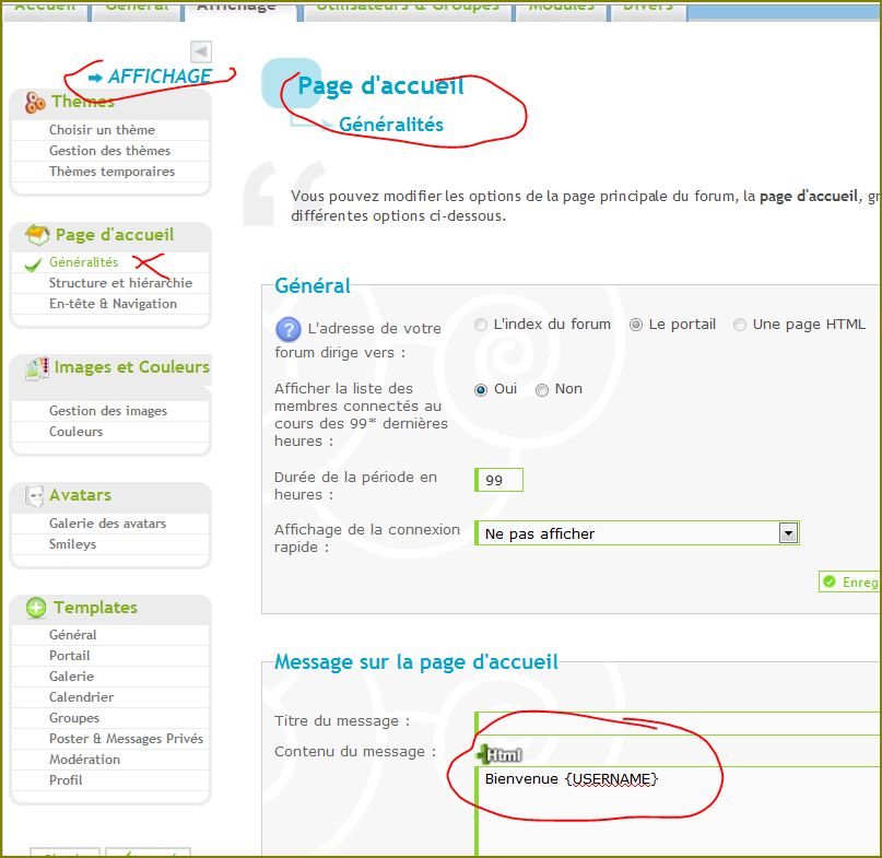 Messages de Bienvenu au Membre connecté Bienr-22f2344